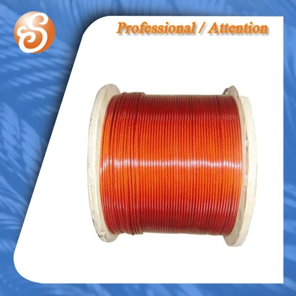 7x7 -lanka nylon PVC -muovinen päällystetty teräslanka köysi